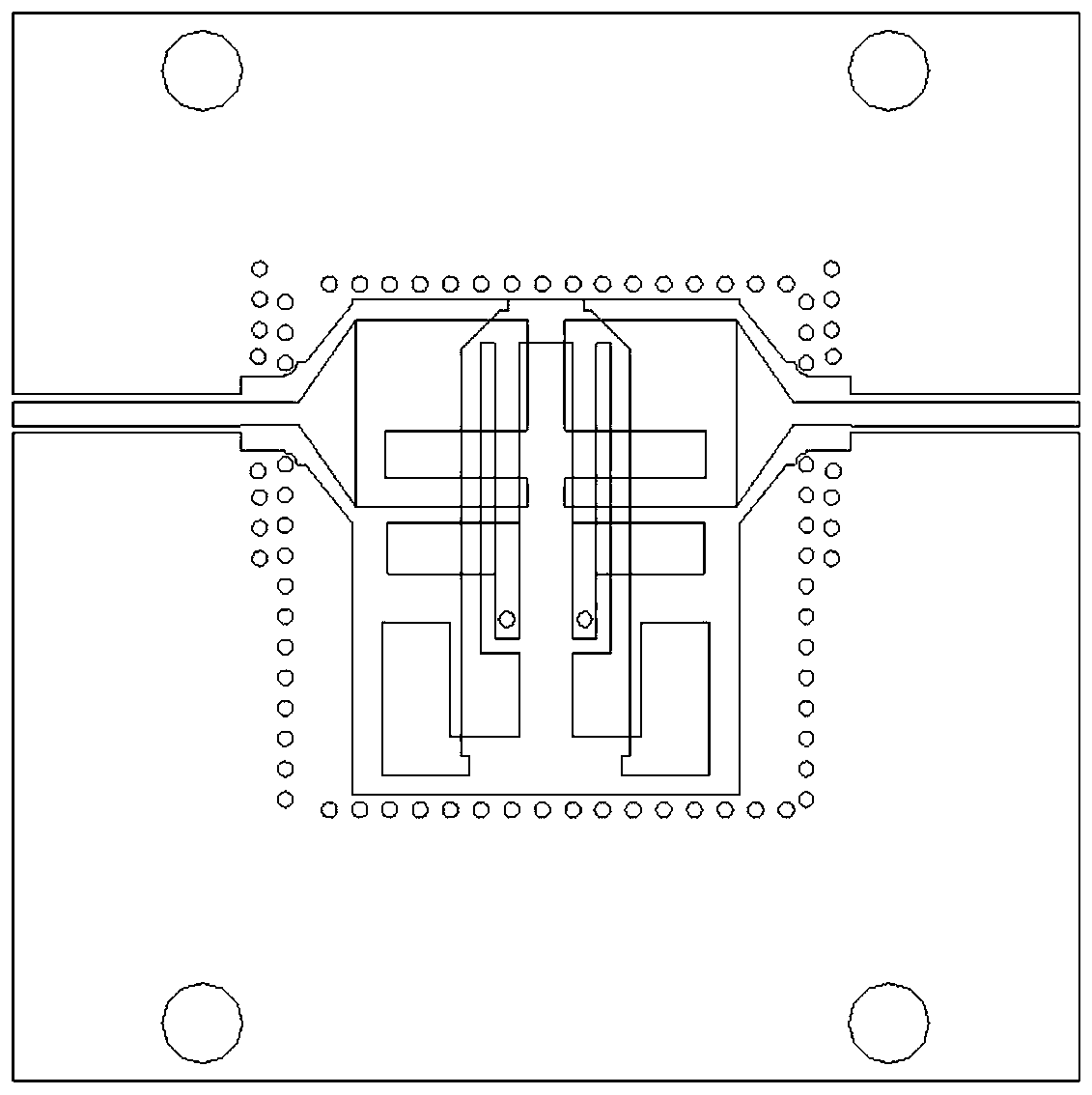 Band-pass filter based on 5G double-frequency dielectric integrated suspension lines