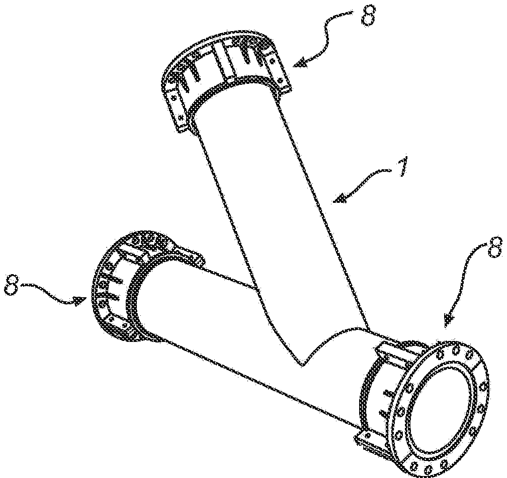 Metal pipe having an elastomeric coating, a coupling device and a system for transporting material in mineral processing plants