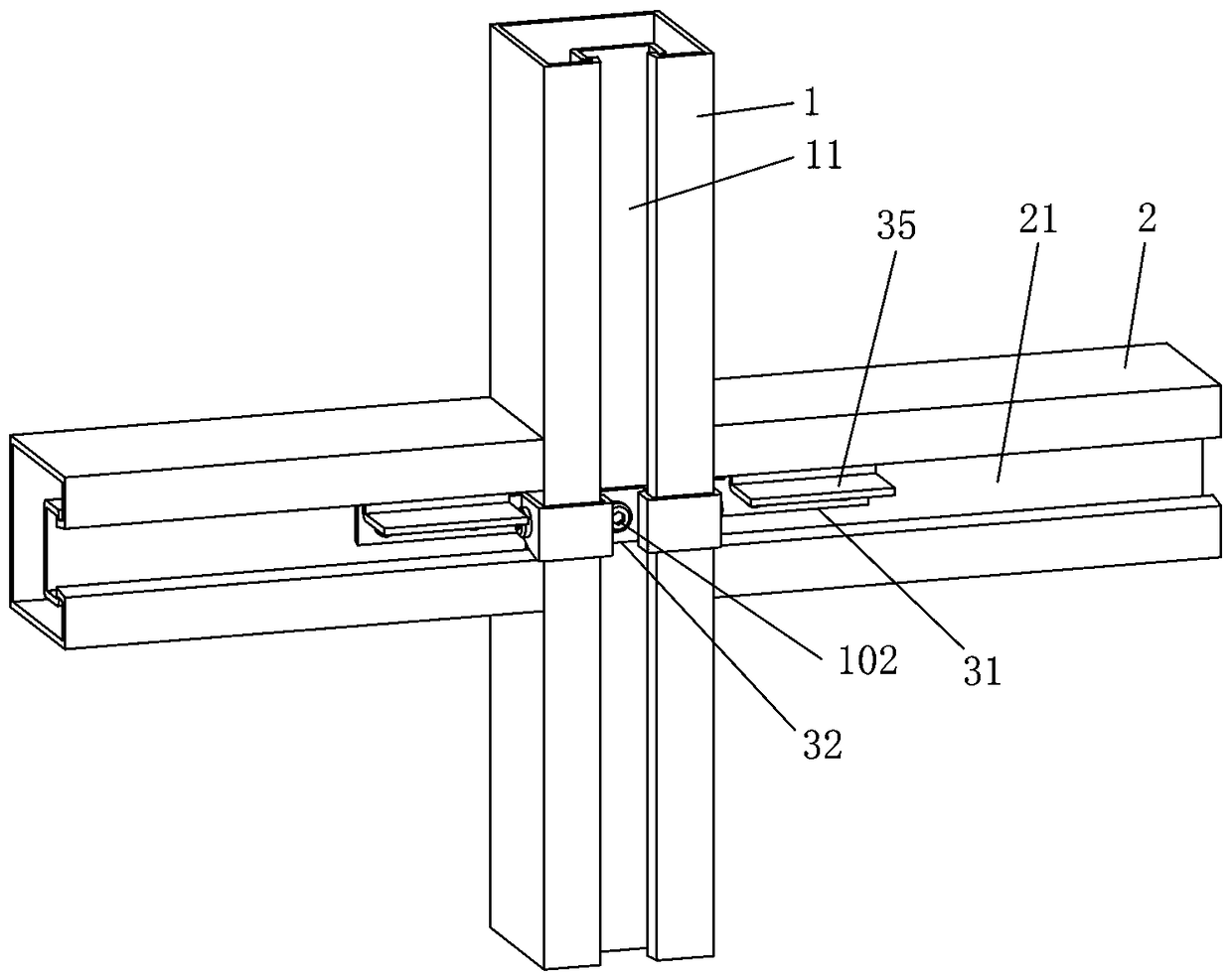 Curtain wall keel connection structure