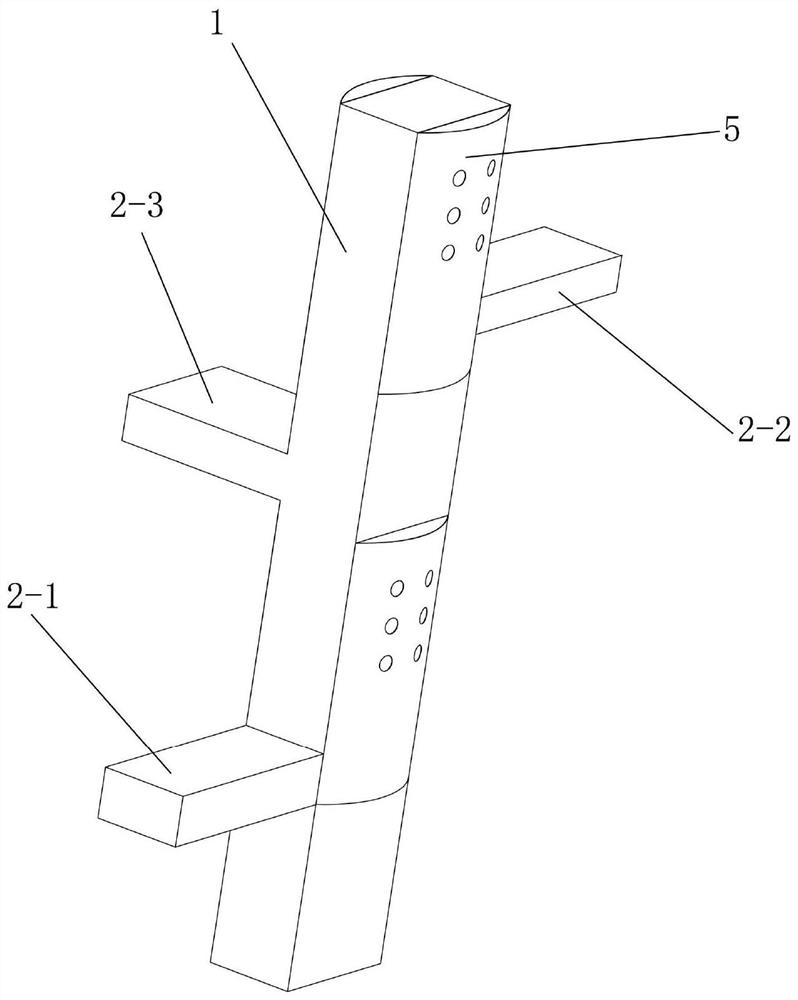 Extension arm type drainage slide-resistant pile and structural calculation method thereof