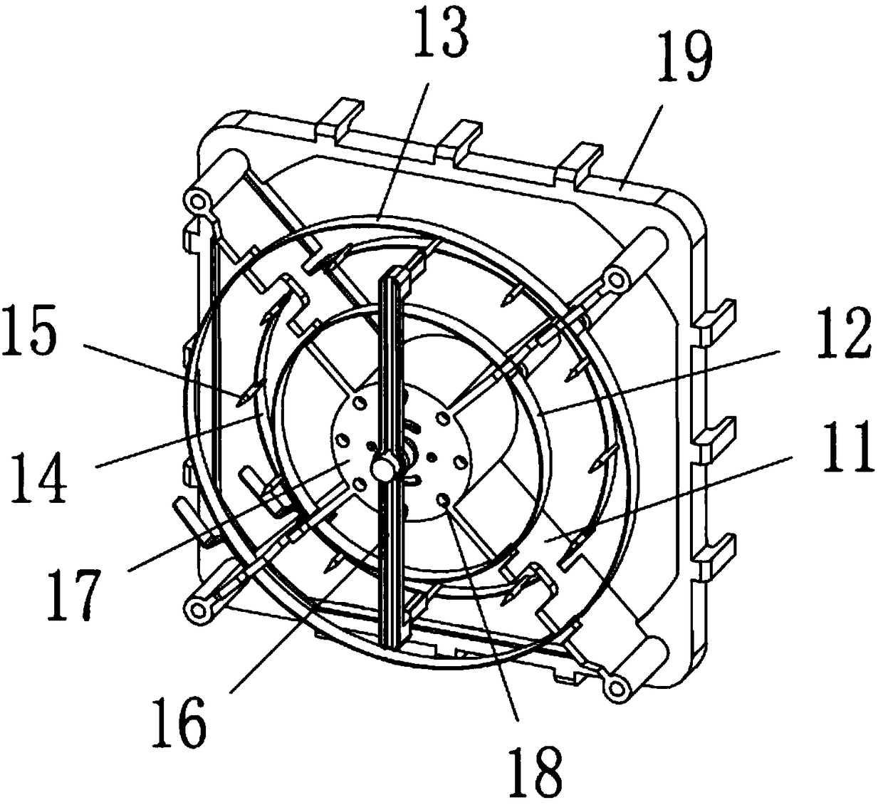 Ion fan with uncovering cleaning mechanism