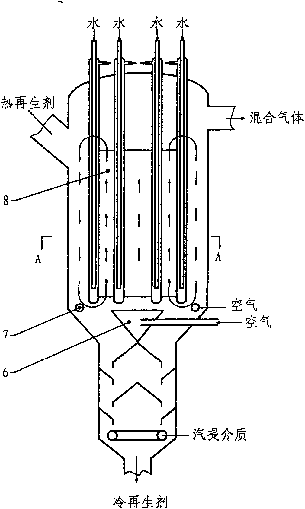 Coupling equipment for realizing temperature adjustment and stripping of catalytic cracking regenerant