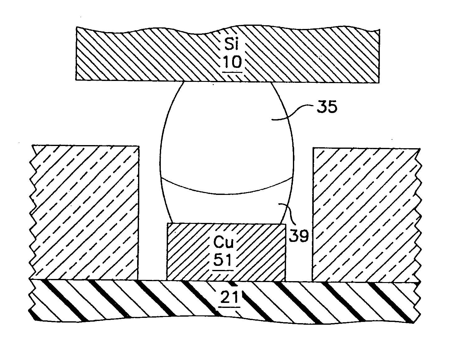 Low temperature solder chip attach structure and process to produce a high temperature interconnection