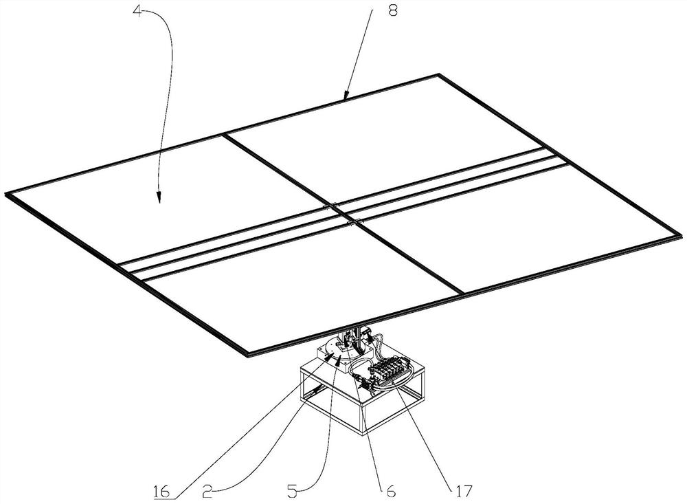 Parking lot adopting compressed air source distributed self-control photovoltaic module