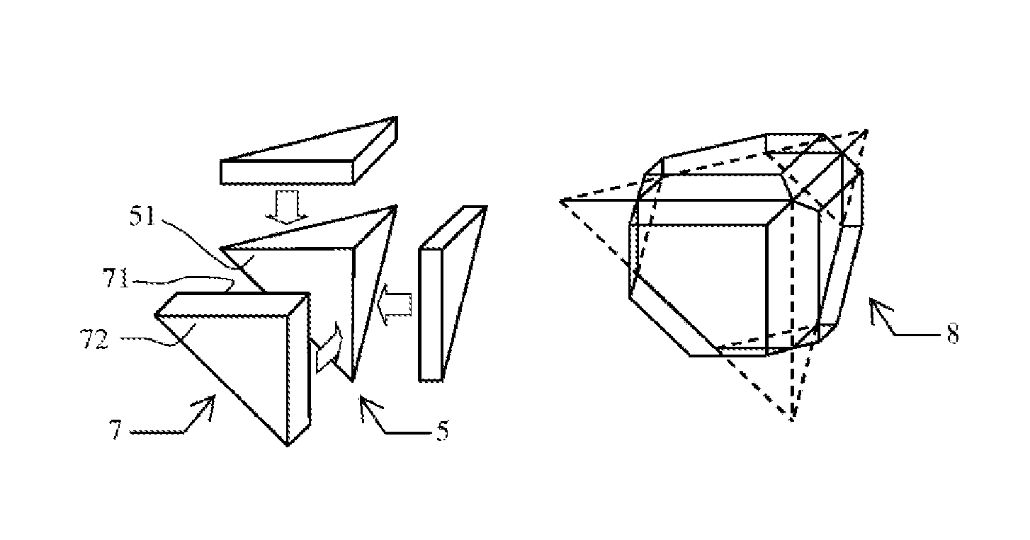 Optical reflector having semi-reflective blades for a position detection device for a helmet, and helmet comprising such a device