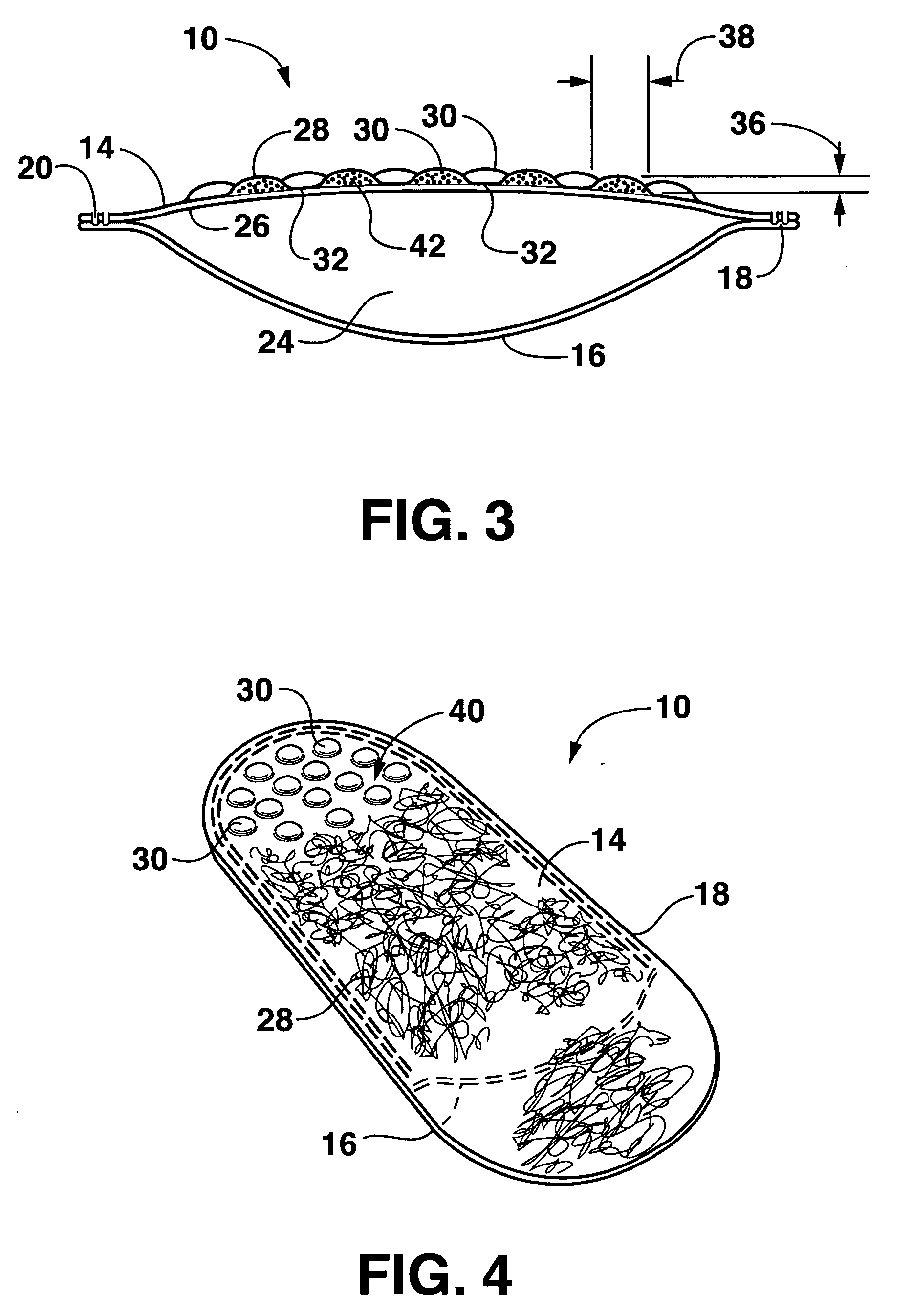 Applicator with discrete pockets of a composition to be delivered with use of the applicator