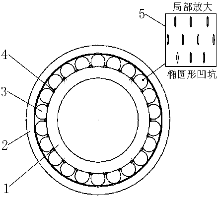 Retainer-free surface micro-texture self-lubricating cylindrical roller bearing with isolator