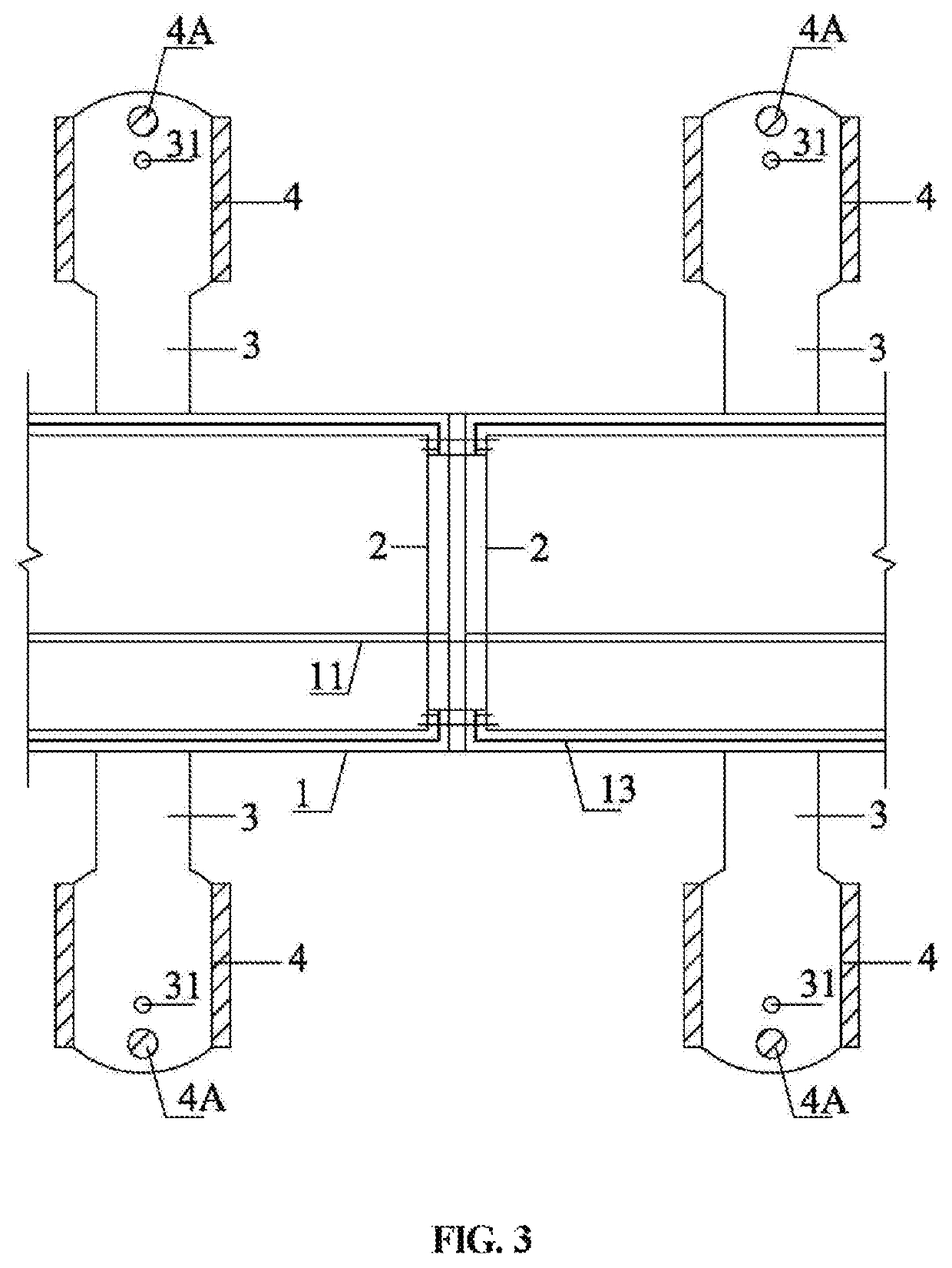 Sea-cross high-speed tunnel structure suspended in water, construction method and control method thereof