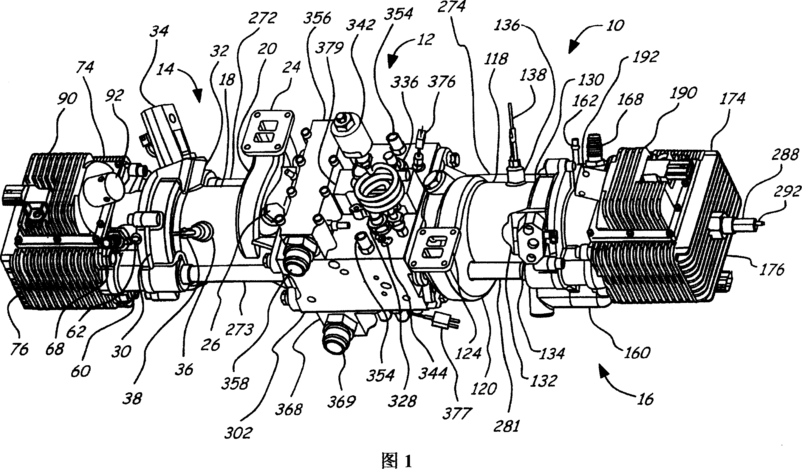 Opposed piston opposed cylinder free piston engine