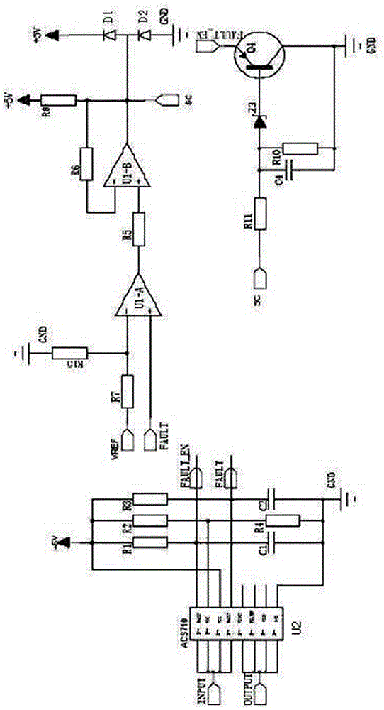 Frequency converter overcurrent protection circuit and method based on acs710