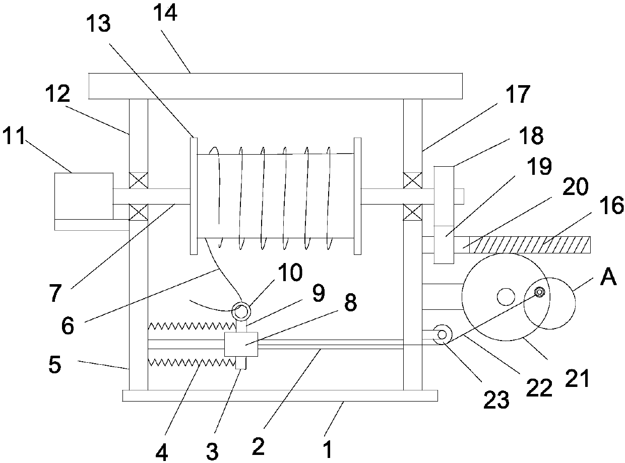 Device for evenly winding spinning yarn