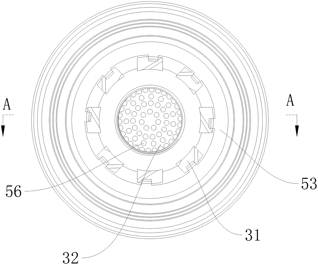 Anti-oscillation drying tank with compact structure