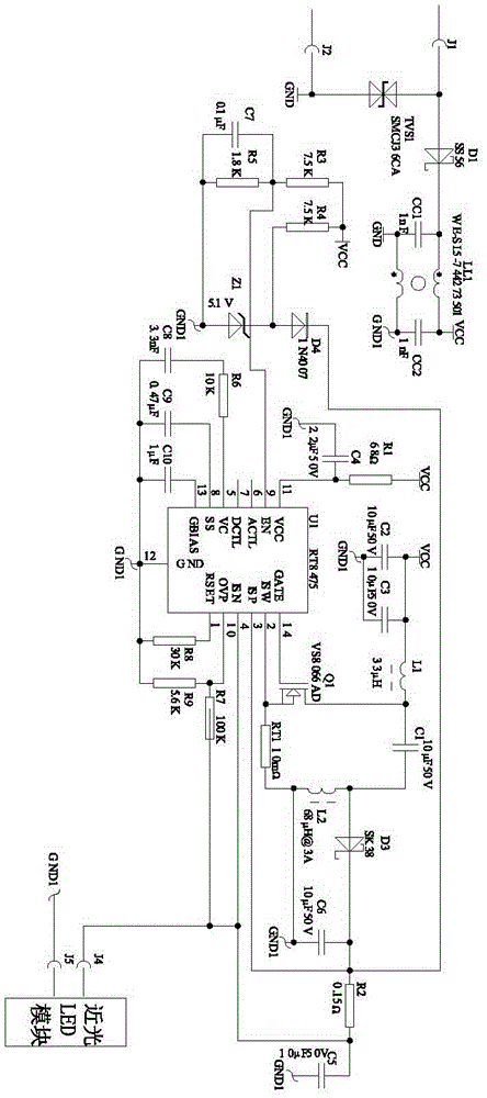 Driving circuit of vehicle headlamp