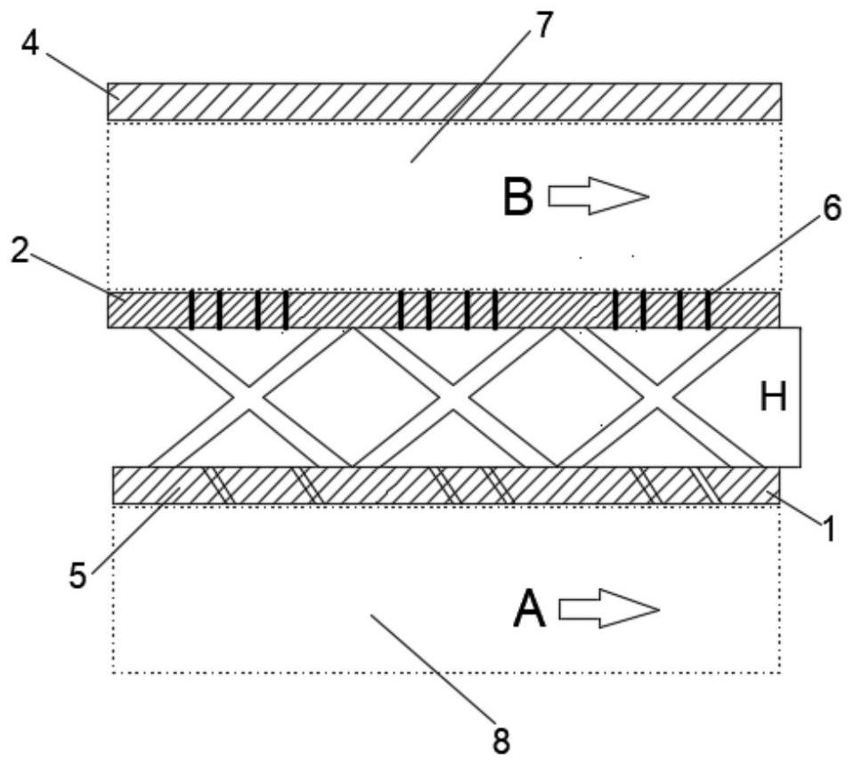 Truss type double-wall heat insulation device for engine combustion chamber and cold air film forming method