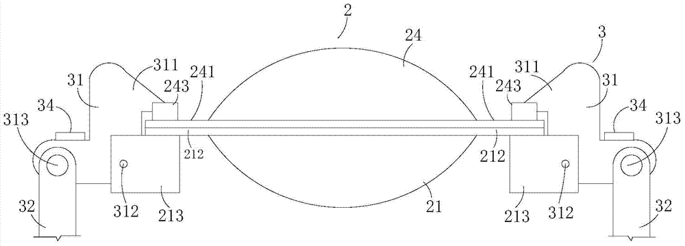 Soft material sticking structure device