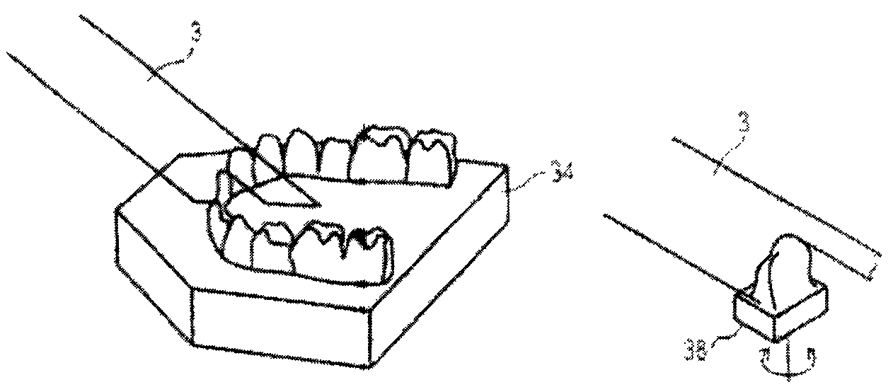 Device for scanning a tooth model