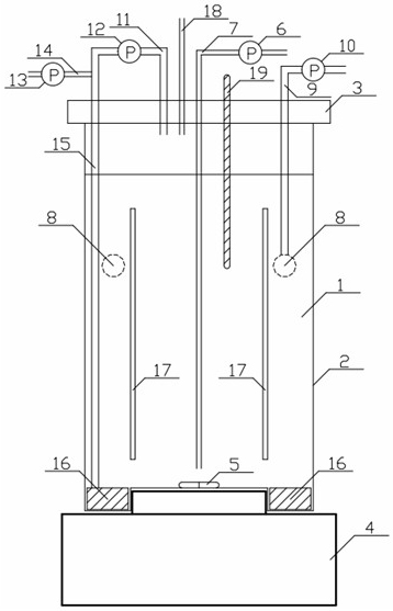 Magnetic-stirring gas-rising internal circulation denitrification type methane anaerobic oxidation bacterium enrichment device and method