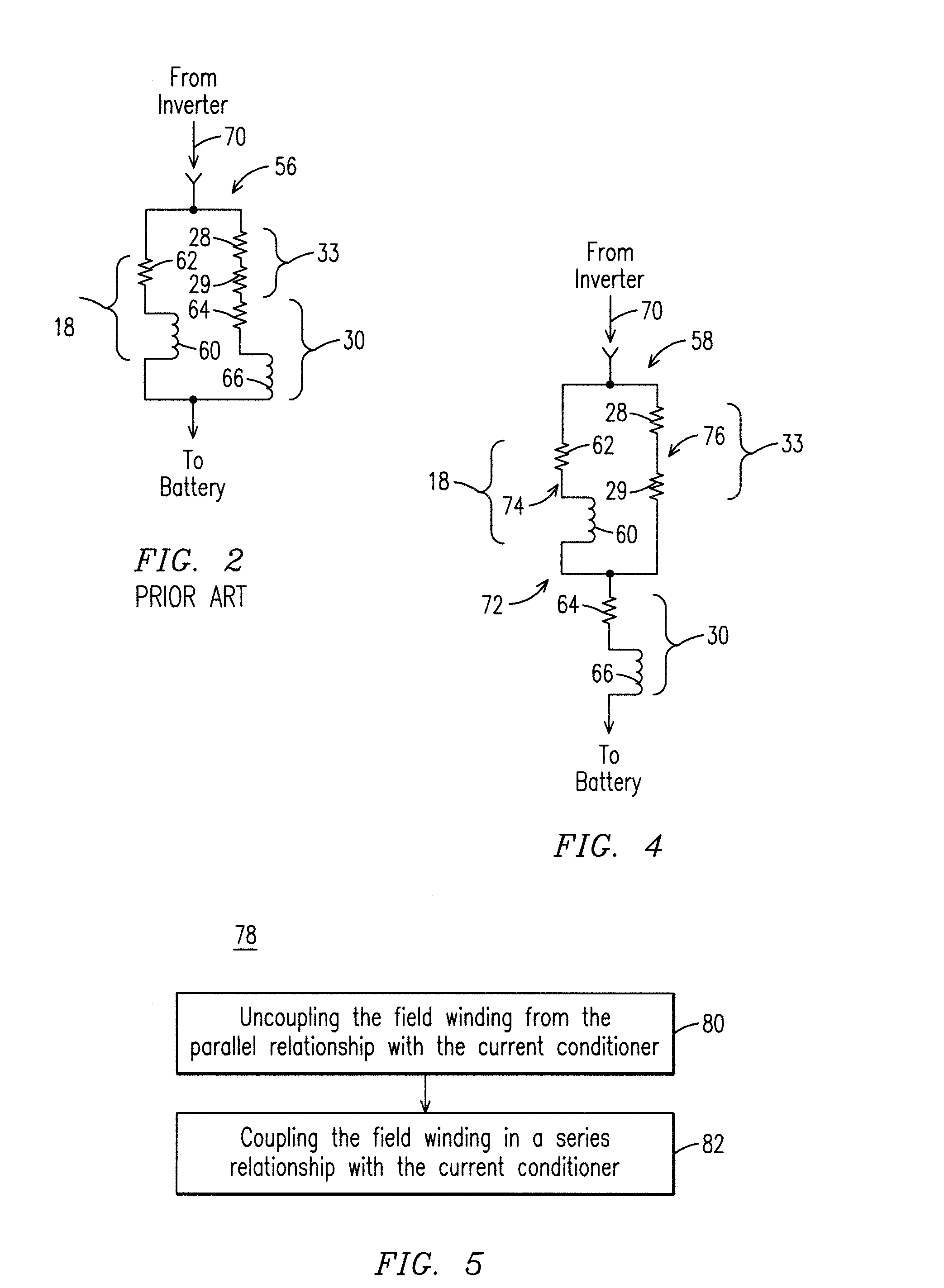 Circuit and Method for Reducing a Voltage Being Developed Across a Field Winding of a Synchronous Machine