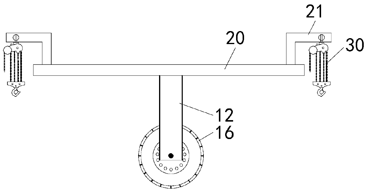 Balance trailer device for material member and application method thereof