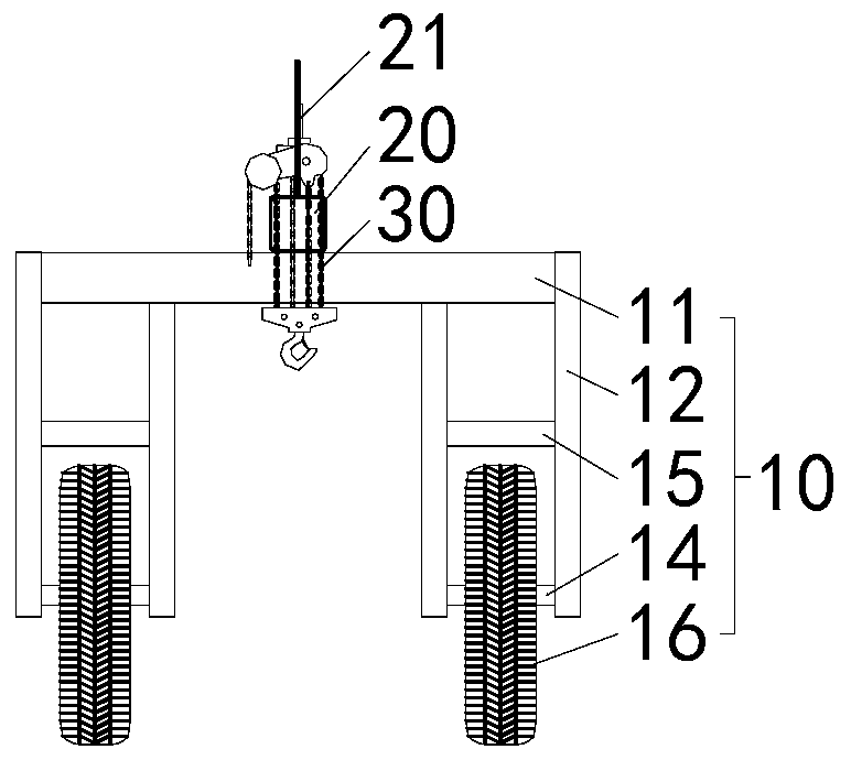 Balance trailer device for material member and application method thereof