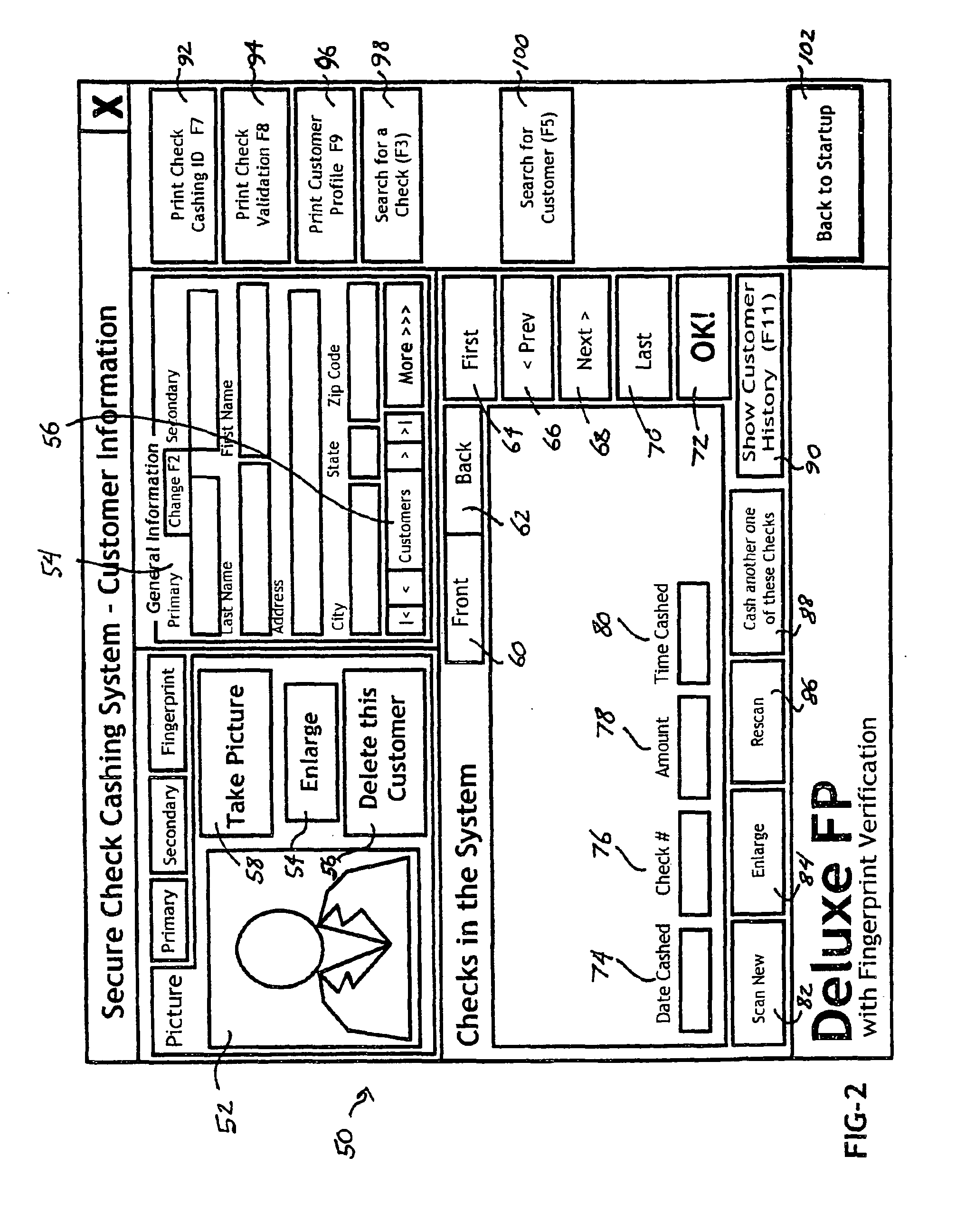 System and method for gathering customer information for completing check cashing transactions