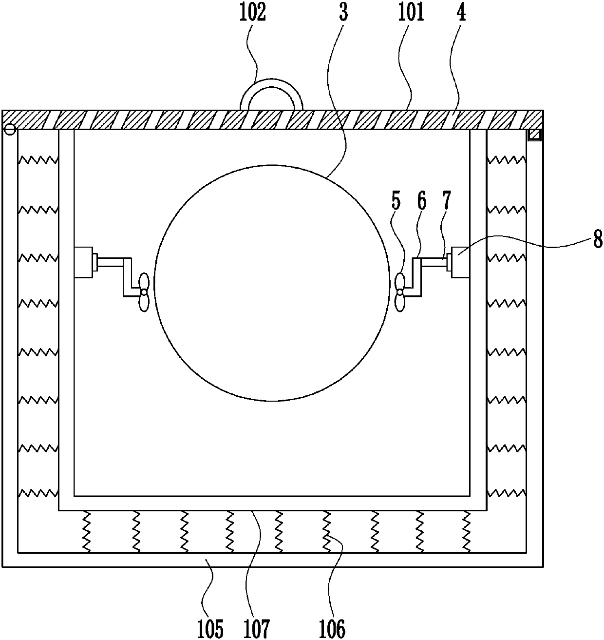 Lithium battery protection device having shock absorption function