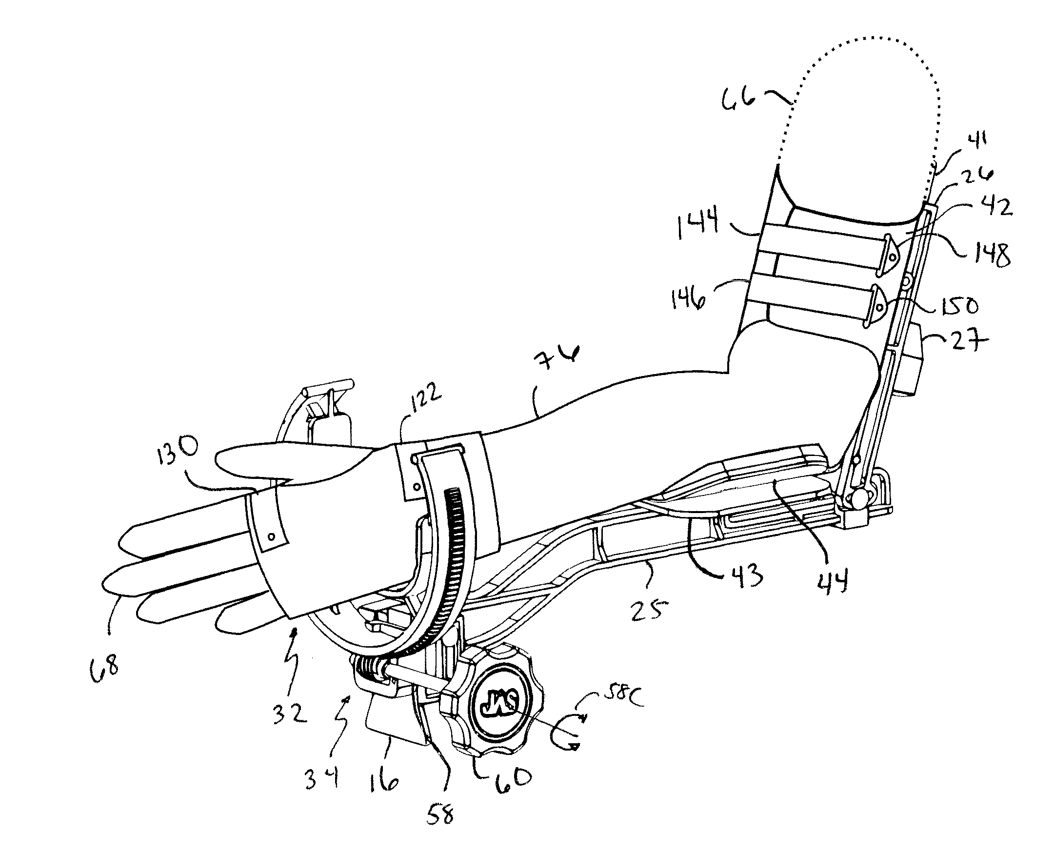 Orthosis apparatus and method of using an orthosis apparatus