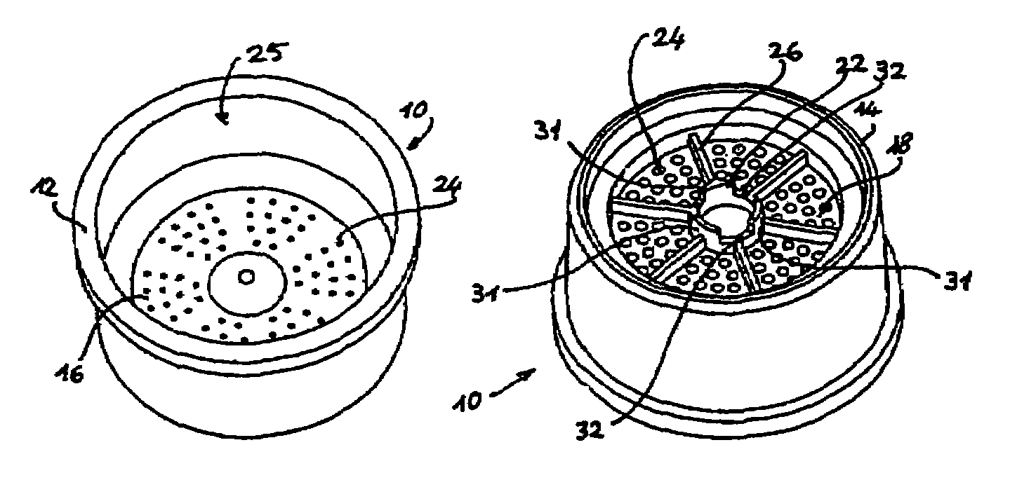 Single-dose plastic capsule for powdered coffee and the like