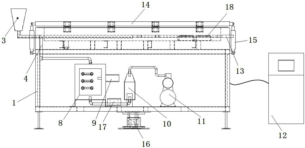 Simulating experiment device of goaf spontaneous ignition