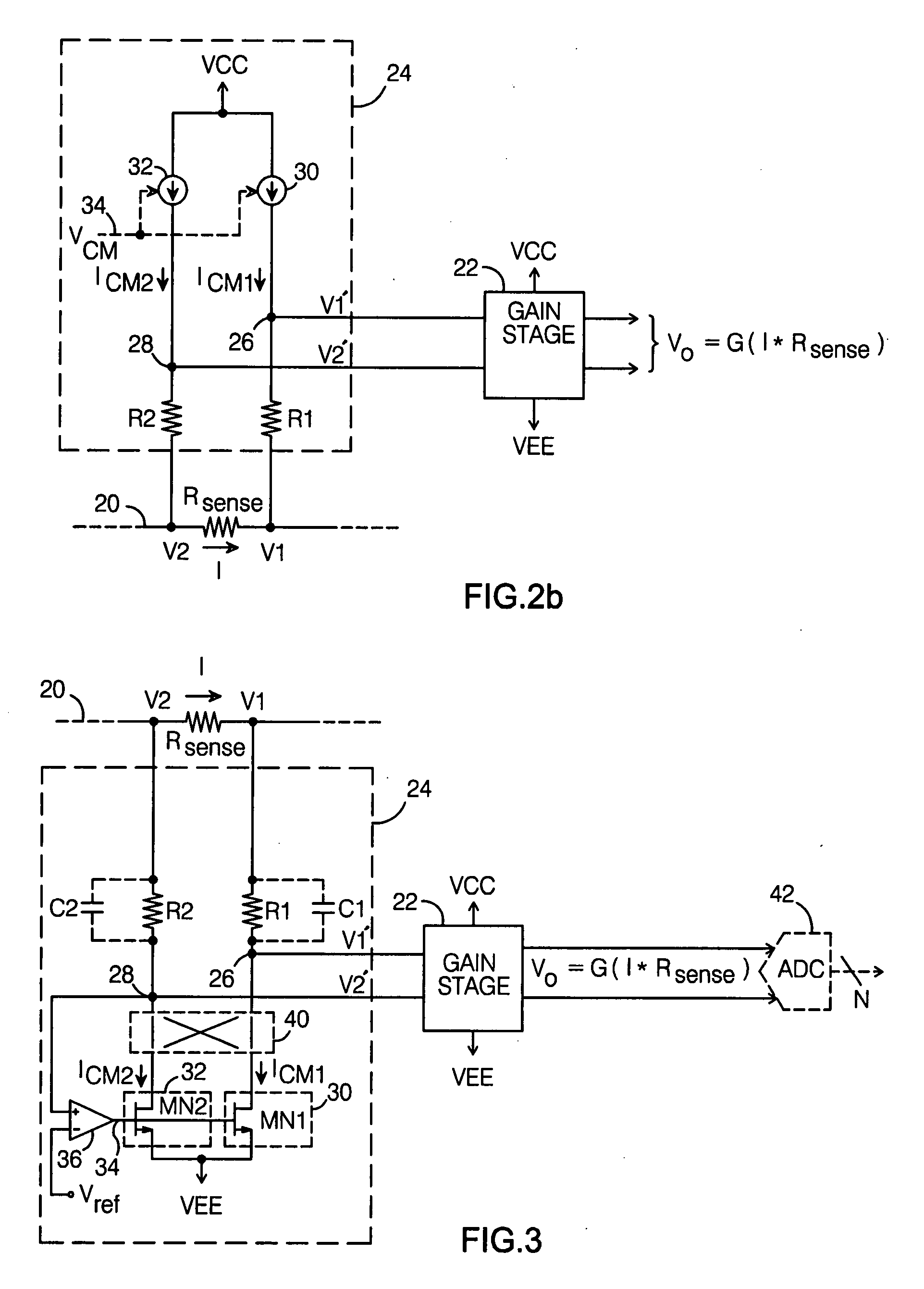 High-side current sense circuit with common-mode voltage reduction