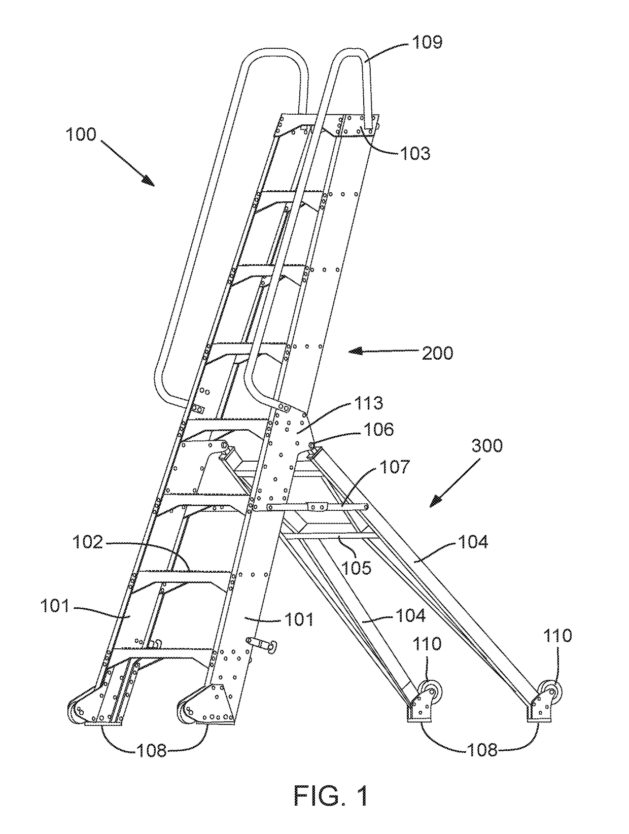 Folding ladder with brace-locking apparatus