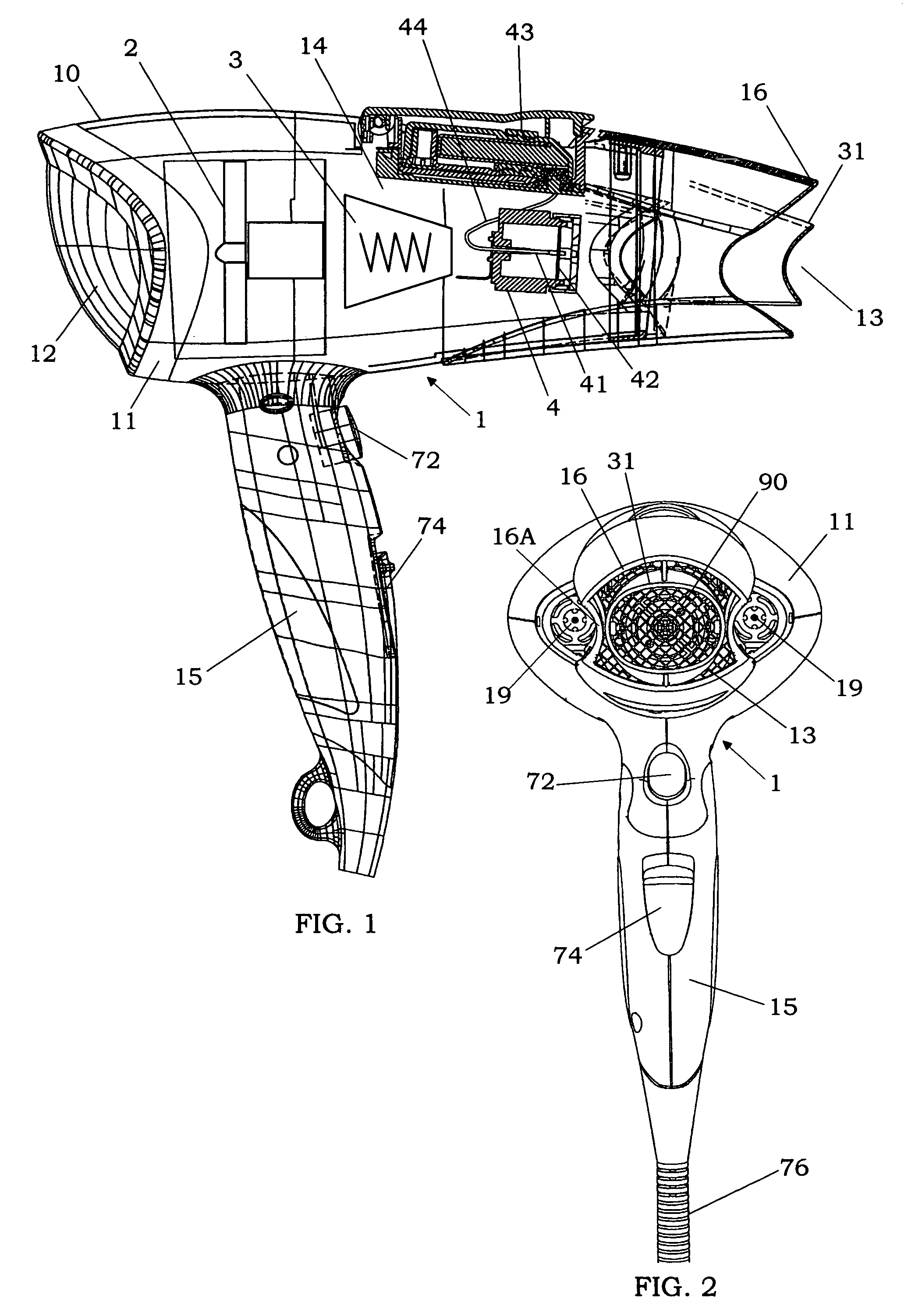Hair dryer with static atomizing device