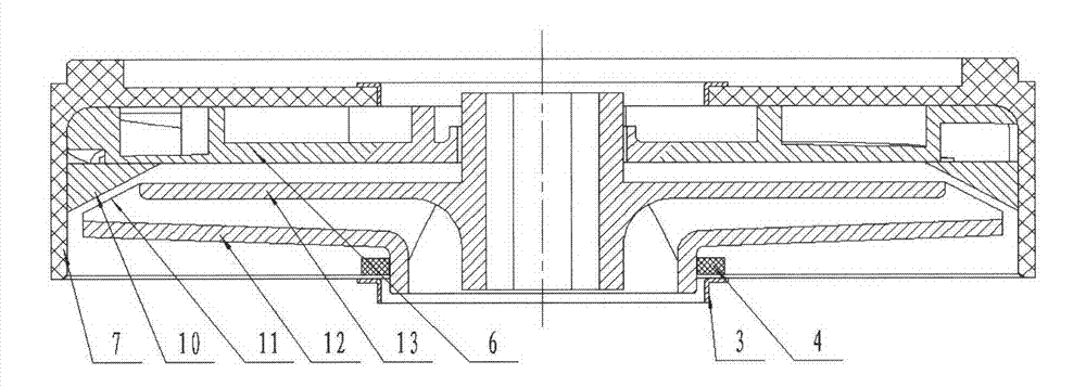 Impeller and guide vane structure of multi-stage self-priming centrifugal pump