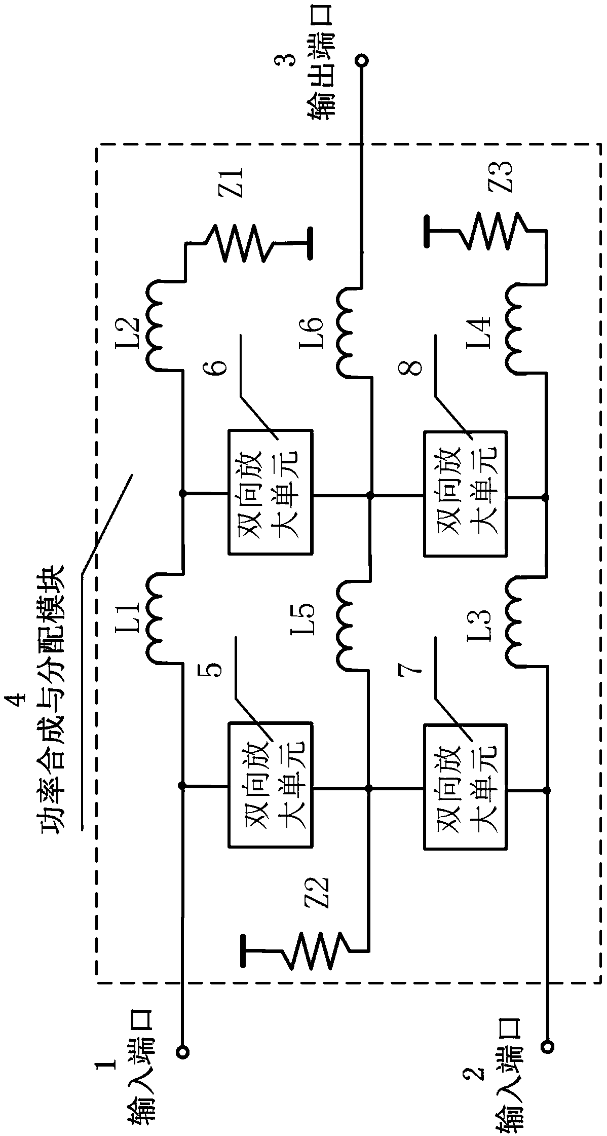 Power synthesis distributor applied to communication system of frequency band lower than 25GHz