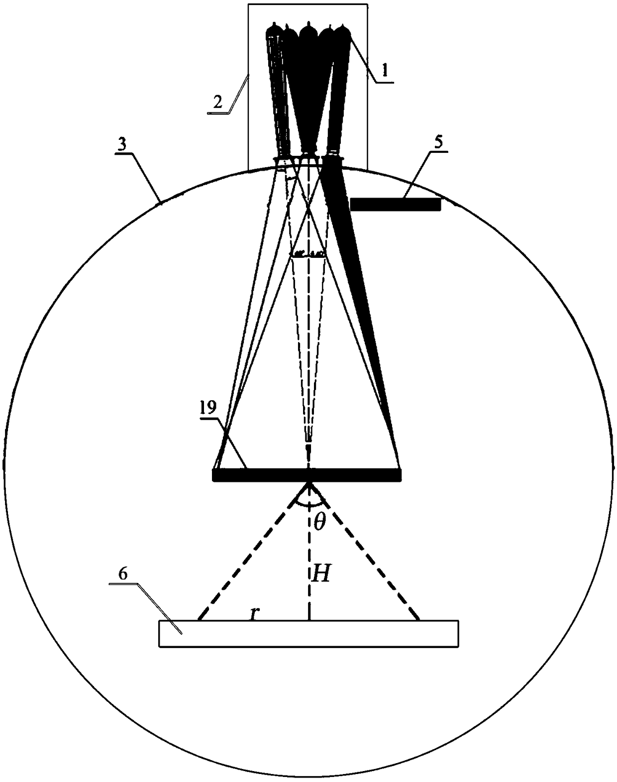 Optic-thermal coupling environment ground simulation device and method for different orbit altitudes of space