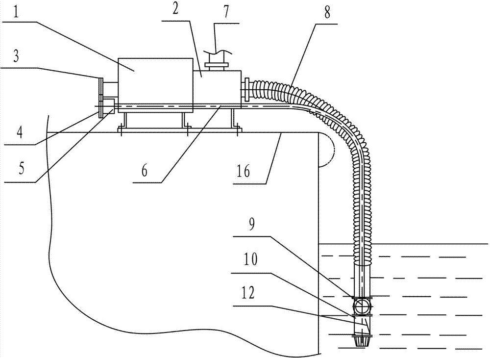 Boat-oriented emergency fire pump unit with power pump for priming water