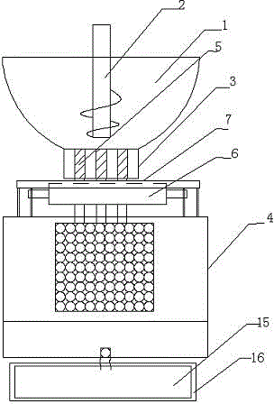 Pelleting device for processing food