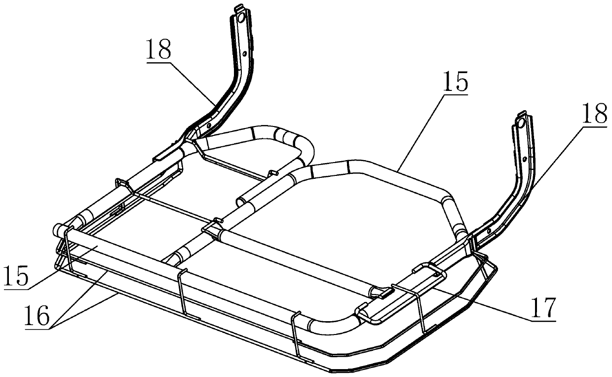 Welding fixture for bracing steel wire in the frame of six-point seat cushion