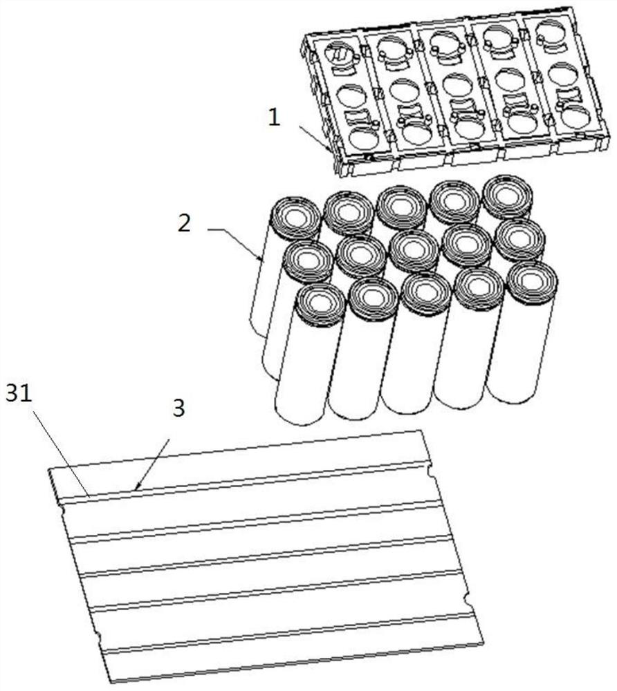 Gluing method of single-sided positive and negative welding battery module