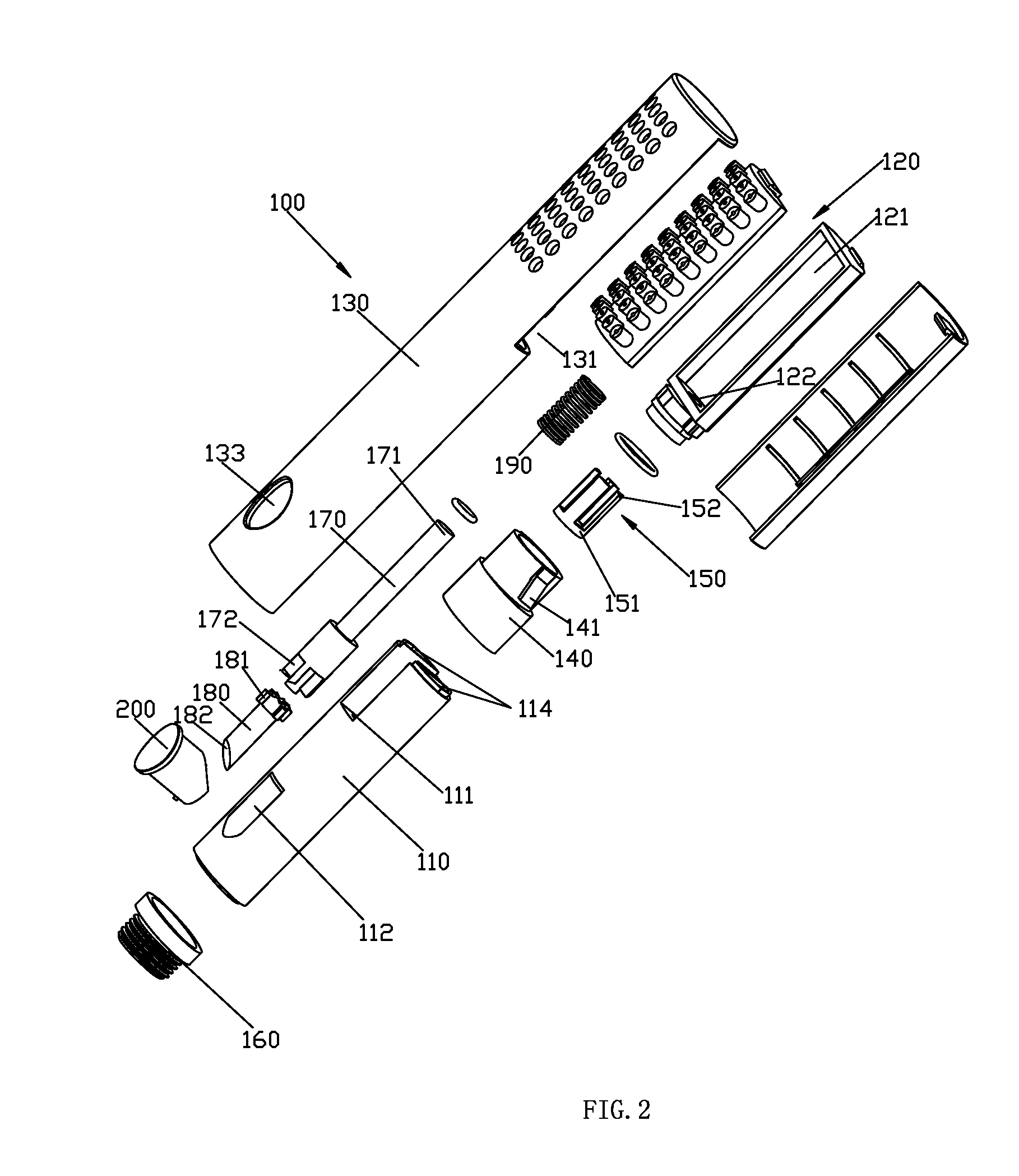 Flow adjusting device with a button