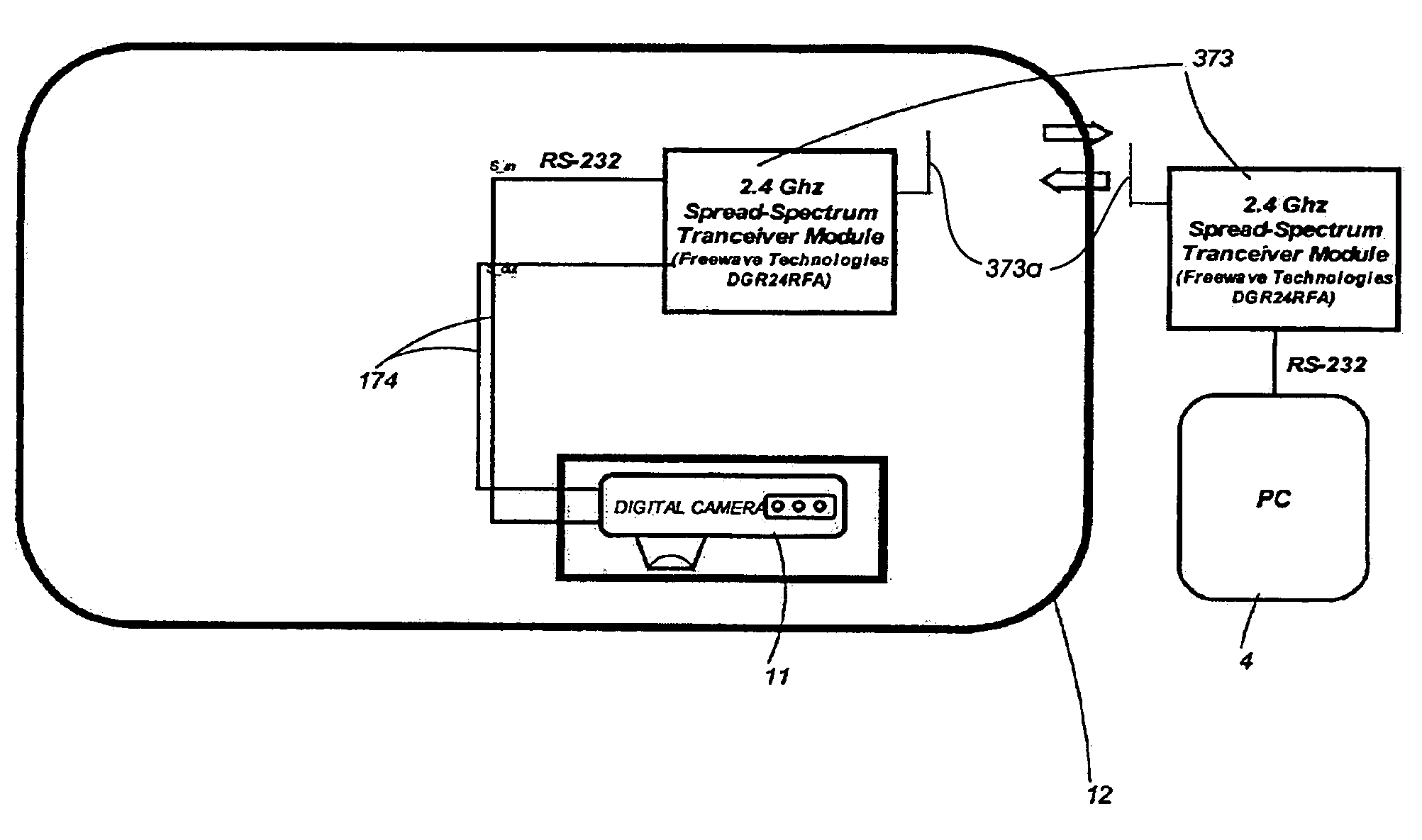 Sealed, waterproof digital electronic camera system and method of fabricating and communicating with same