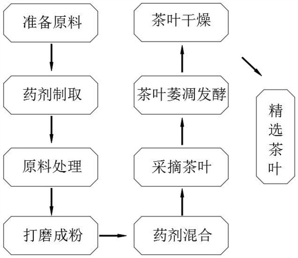 Production method of black tea containing traditional Chinese medicine preparations