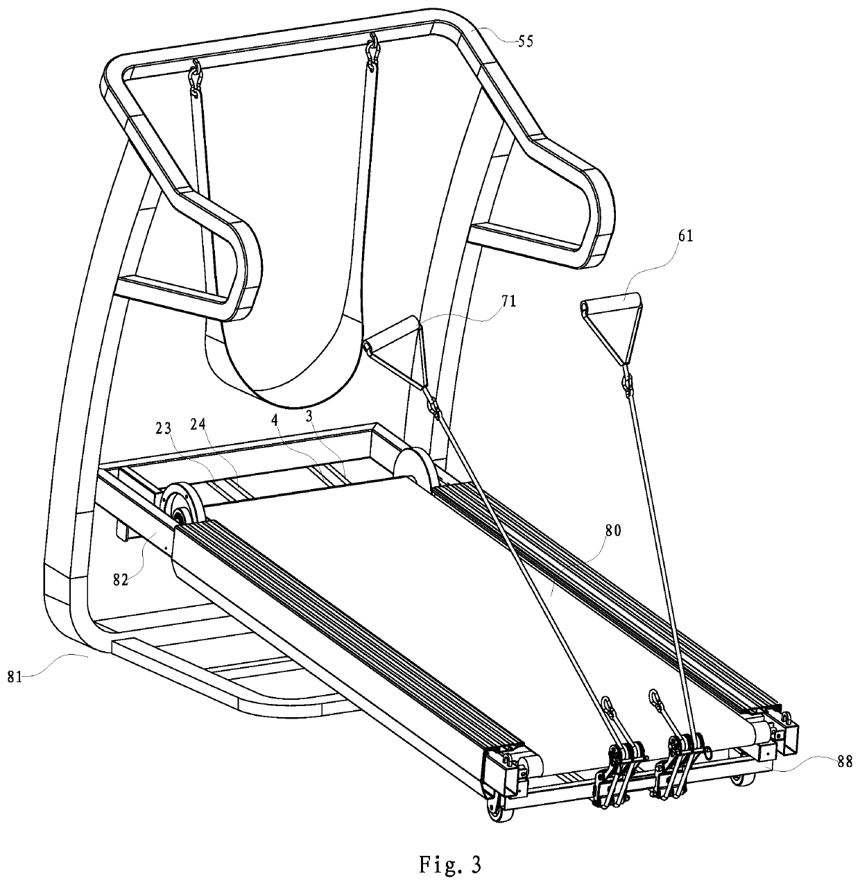 Treadmill with Continuous Pull Force on User