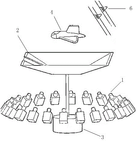 Three-dimensional naked eye suspension display system and method based on negative parallax