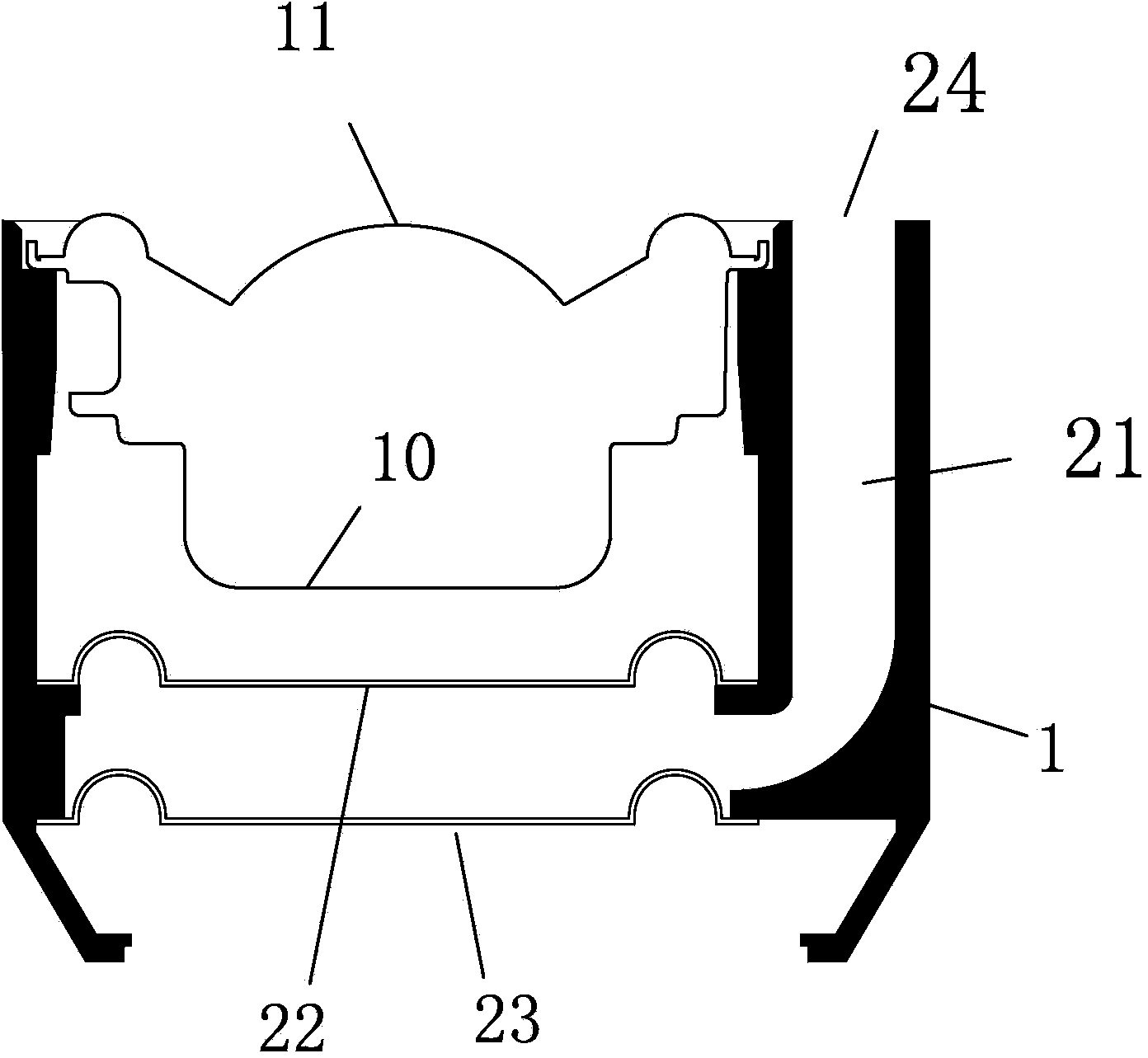 Acoustic structure with passive vibrating diaphragm unit