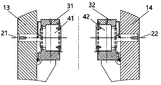 Online mounting method for bearing seats of wrapper roller frame of hot rolling coiler