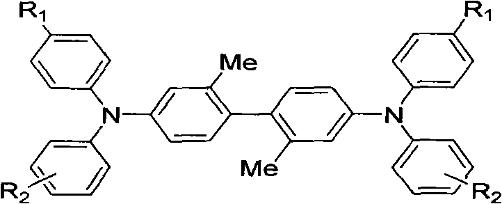 Preparation method and application of TPD hole transport material with crystallization resistance