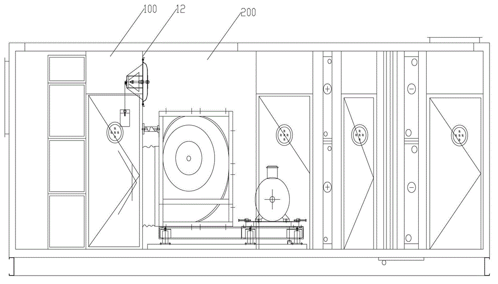 Combined air-conditioning unit system air chamber pressure relief device