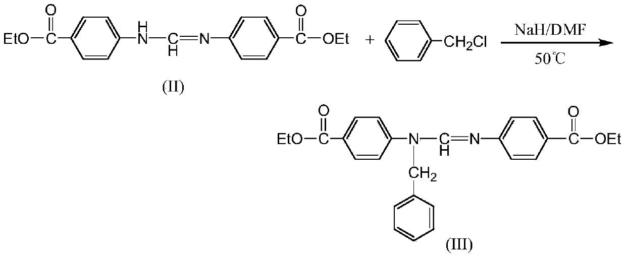 N, N'-di (4-ethyoxyl carbonyl phenyl)-N'-benzyl formamidine preparation method