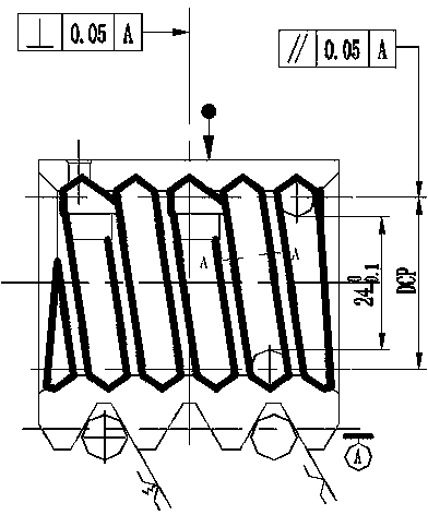 Interprocess calibration sample piece design and application method of mechanical steering gear nut